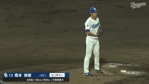 中日・橋本侑樹が無失点ピッチング