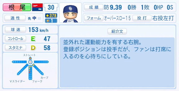 中日・根尾昂、9月25日(木)『パワプロ2025』アップデートでの選手能力査定