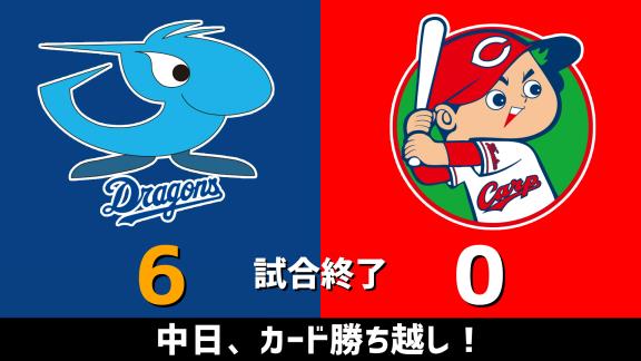 9月3日(木)　セ・リーグ公式戦「中日vs.広島」　スコア速報