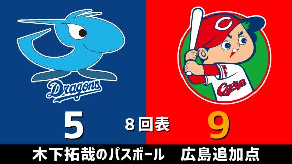 9月2日(水)　セ・リーグ公式戦「中日vs.広島」　スコア速報