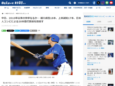 中日・細川成也＆上林誠知で“2010年以来の快挙”を目指す