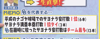 立浪和義さん、サヨナラ記録がレジェンド過ぎる…