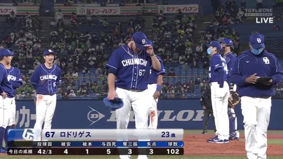 中日・Y.ロドリゲス「今日は思うようにコントロールすることができなかった」　悔しい5回途中3失点降板…【投球結果】