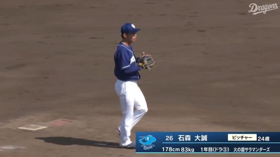 中日ドラフト3位・石森大誠投手、完璧なピッチングを披露する【動画】