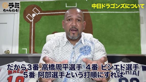 アレックス・ラミレスさん「いつも言っているけど中日ドラゴンズは毎年シーズン序盤に苦戦するけど、終盤に追い上げてくるチームなんだ」【動画】