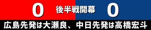 7月29日(金)　セ・リーグ公式戦「広島vs.中日」【試合結果、打席結果】　中日、9-0で快勝！　高橋宏斗が8回途中までノーノーの圧巻投球！今季3勝目を挙げる！！！