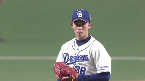 中日ドラフト3位・岡野祐一郎「思い切ってストライクゾーン勝負を」　松葉お手本に5回無失点ピッチングでプロ2勝目！【投球結果】