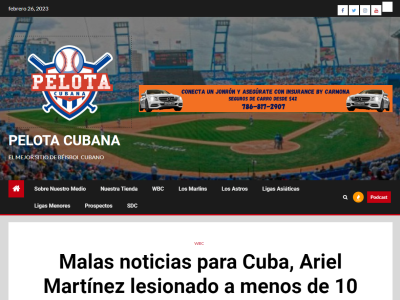 キューバ情報サイト「WBCキューバ代表にとって悪いニュース。アリエル・マルティネスが…」