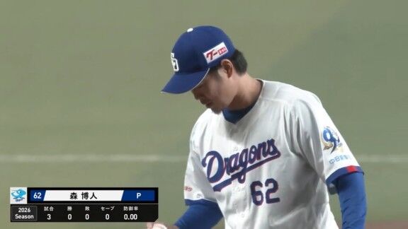 中日・森博人、見事なピッチングを披露する