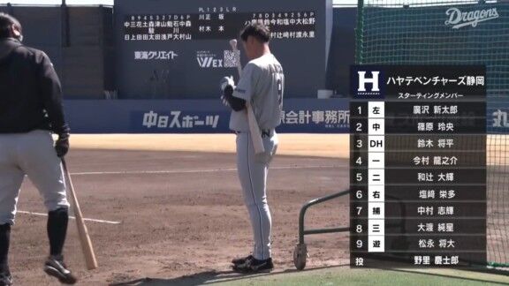 3月10日(火)　ファーム春季教育リーグ「中日vs.ハヤテ」【全打席結果速報】　三上愛介、能戸輝夢、石川大峨らが出場！！！