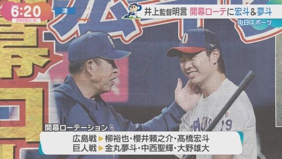 3月31日(火)からのセ・リーグ公式戦「中日vs.巨人」3連戦、両チームの先発投手6人
