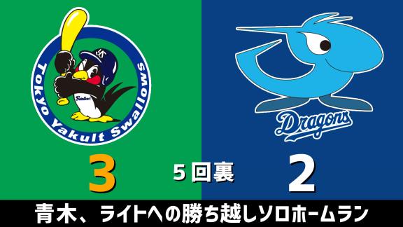 8月20日(木)　セ・リーグ公式戦「ヤクルトvs.中日」　スコア速報