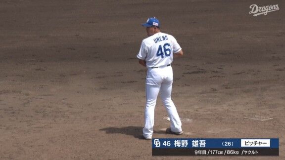 中日・梅野雄吾が1回三者凡退ピッチング!!!