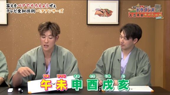 年末に2026年の干支について問われた中日・大野雄大、涌井秀章、上林誠知、山本泰寛は…