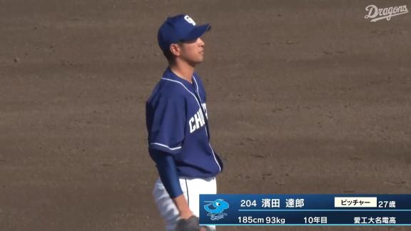 中日・濱田達郎投手、昨年以来の実戦マウンドに上がる