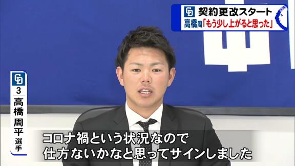 中日・高橋周平「優勝したら給料上げてくれると言ったので、優勝したいと思います」【動画】