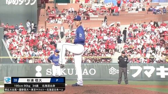 中日・杉浦稔大、ピンチを切り抜け無失点！！！