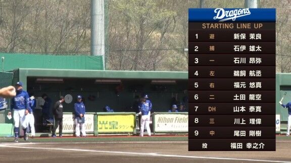 中日ドラゴンズ2軍、スタメン発表!!!