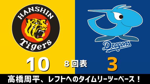 8月26日(水)　セ・リーグ公式戦「阪神vs.中日」　スコア速報