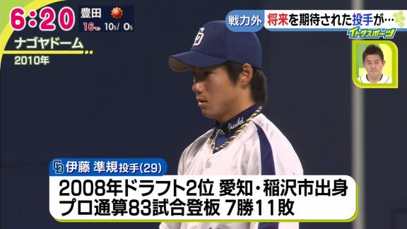 中日・伊藤準規、トライアウト挑戦へ「現時点ではまだ野球をやろうかなと思っています」