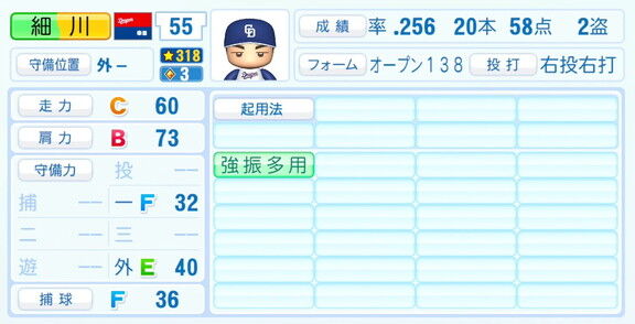 中日・細川成也、『パワプロ2026』6月11日(木)アップデートでの選手能力査定・紹介文は…?