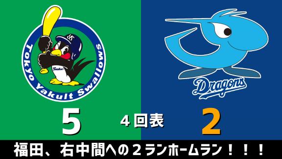 10月24日(土)　セ・リーグ公式戦「ヤクルトvs.中日」　スコア速報