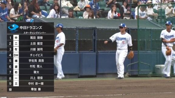 中日2軍、草加勝が先発へ 中村奈一輝もスタメン入り