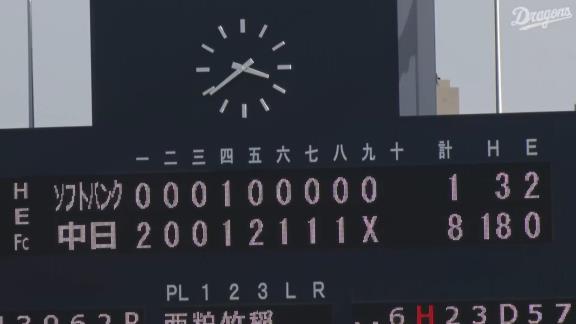 4月10日(日)　ファーム練習試合「中日vs.ソフトバンク3軍」【試合結果、打席結果】　中日、8-1で勝利！　若竜＆1軍主力組が躍動！18安打8得点の猛攻で快勝！！！