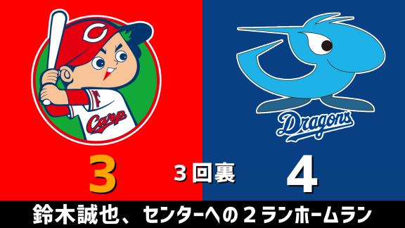 10月16日(金)　セ・リーグ公式戦「広島vs.中日」　スコア速報