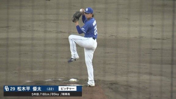 中日・松木平優太、浜松球場で好投を見せるも何らかのアクシデントで途中降板する