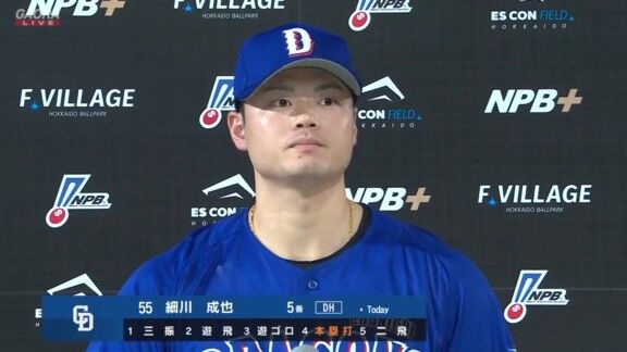 中日・細川成也とサノー、一緒にポーズを決める