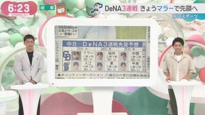 6月23日(火)からのセ・リーグ公式戦「中日vs.DeNA」3連戦、両チームの先発予想6人