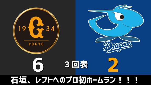 9月25日(金)　セ・リーグ公式戦「巨人vs.中日」　スコア速報