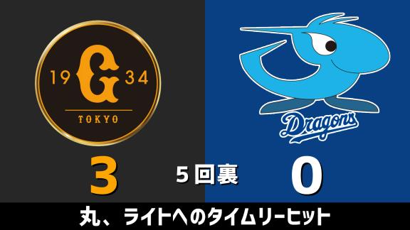 8月28日(金)　セ・リーグ公式戦「巨人vs.中日」　スコア速報