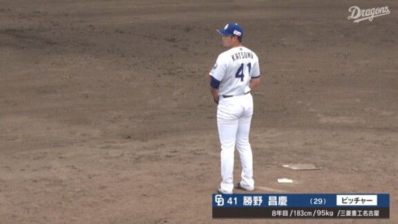 中日・勝野昌慶、今日の登板結果