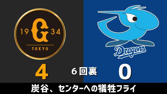 9月27日(日)　セ・リーグ公式戦「巨人vs.中日」　スコア速報