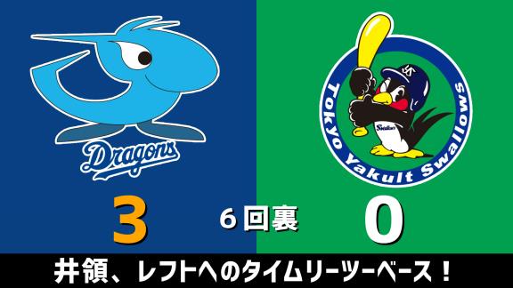 10月7日(水)　セ・リーグ公式戦「中日vs.ヤクルト」　スコア速報