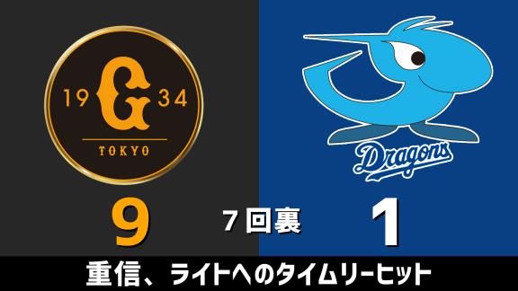 8月29日(土)　セ・リーグ公式戦「巨人vs.中日」　スコア速報