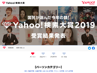 『Yahoo!検索大賞2019』が発表される！　愛知県はもちろん…