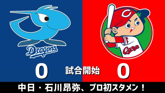 7月12日(日)　セ・リーグ公式戦「中日vs.広島」　スコア速報