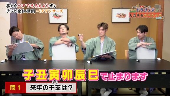 年末に2026年の干支について問われた中日・大野雄大、涌井秀章、上林誠知、山本泰寛は…