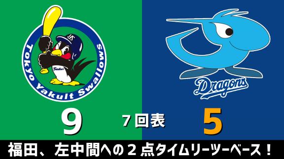 10月24日(土)　セ・リーグ公式戦「ヤクルトvs.中日」　スコア速報