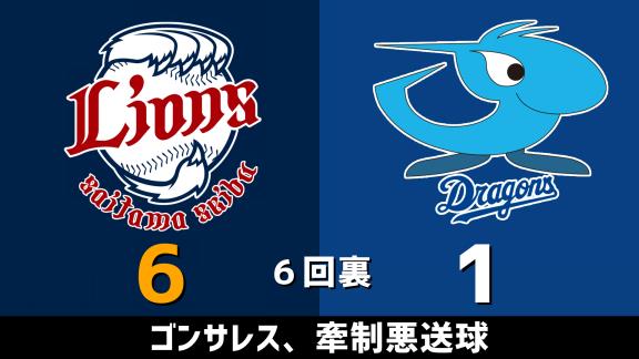 6月7日(日)　練習試合「西武vs.中日」　スコア速報