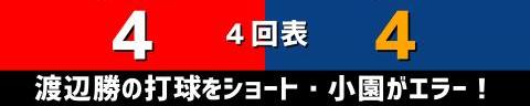 9月9日(木)　セ・リーグ公式戦「広島vs.中日」【試合結果、打席結果】　中日、5-12で敗戦…　一時は同点に追いつくも中盤以降突き放される…