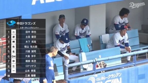一部の1軍登録選手も出場へ　中日ドラゴンズ2軍、スタメン発表！！！