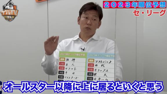 井端弘和さん、2023年シーズンの順位予想をする