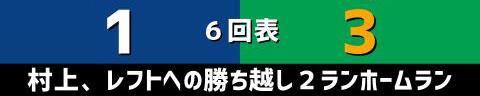 10月13日(水)　セ・リーグ公式戦「中日vs.ヤクルト」【試合結果、打席結果】　中日、1-3で敗戦…　山井大介、藤井淳志の引退試合を勝利で飾れず…