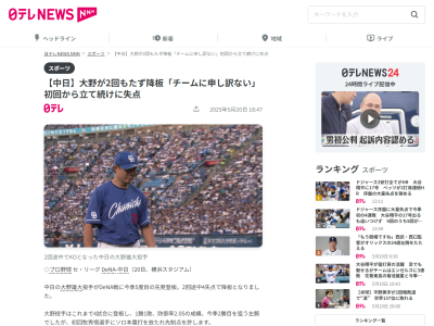 中日・大野雄大、試合後にコメント