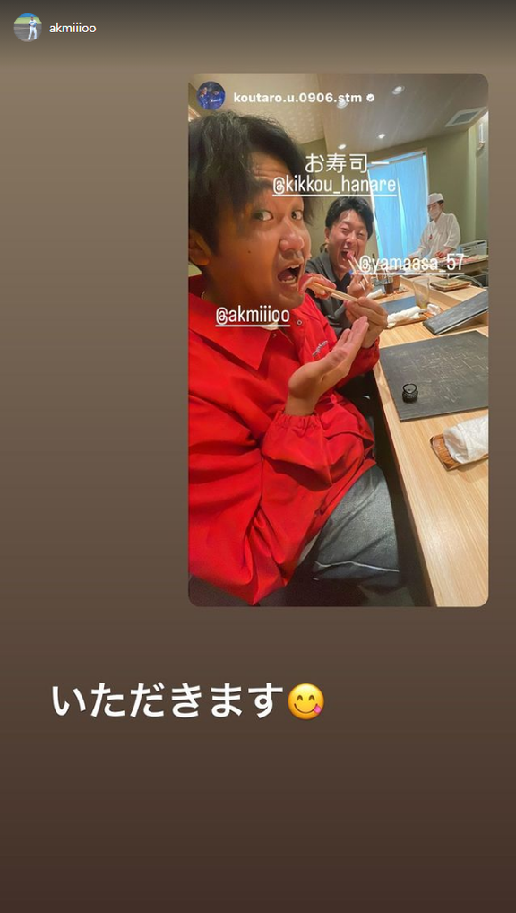 中日若手選手たち、寿司を食べにいく