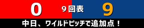 7月29日(金)　セ・リーグ公式戦「広島vs.中日」【試合結果、打席結果】　中日、9-0で快勝！　高橋宏斗が8回途中までノーノーの圧巻投球！今季3勝目を挙げる！！！